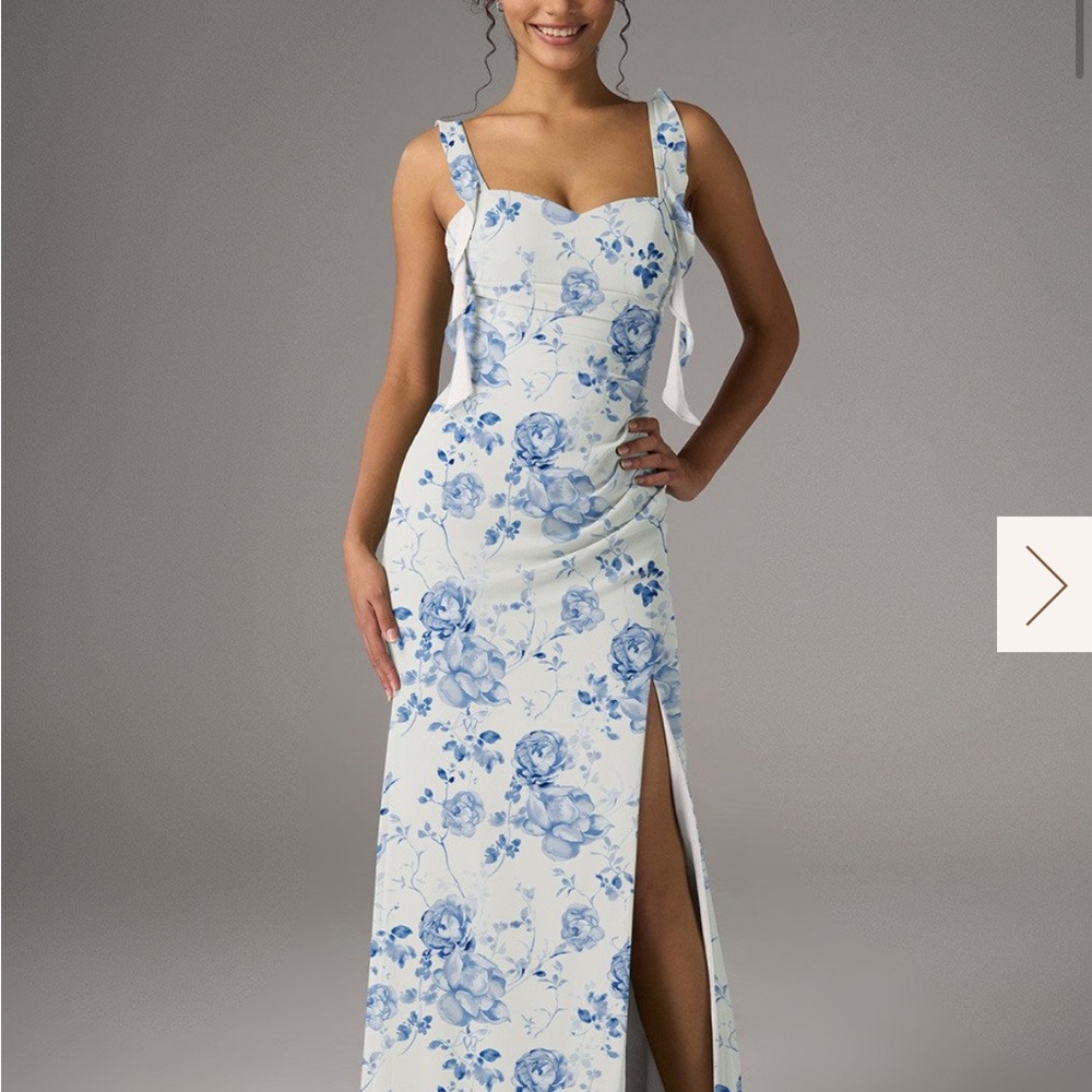 Floral Blue and White Women's Dress